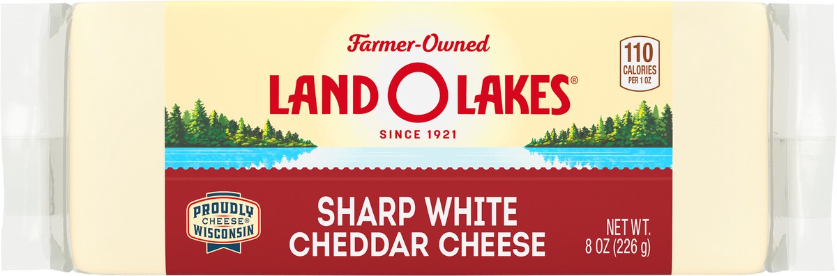 slide 8 of 13, Land O'Lakes Sharp White Cheddar Cheese Chunk, 8 oz