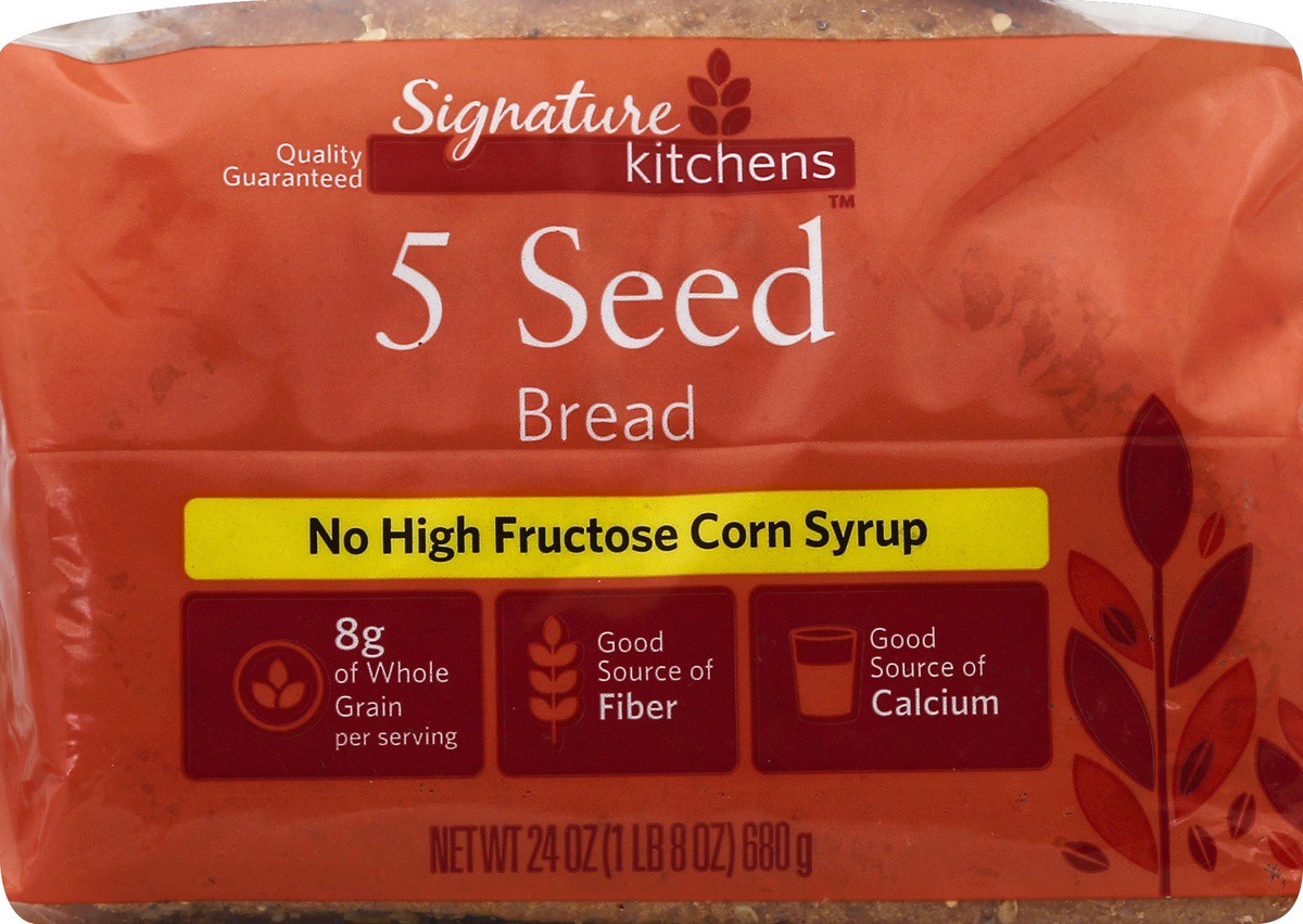 slide 5 of 5, Signature Kitchens Bread 5 Seed, 24 oz