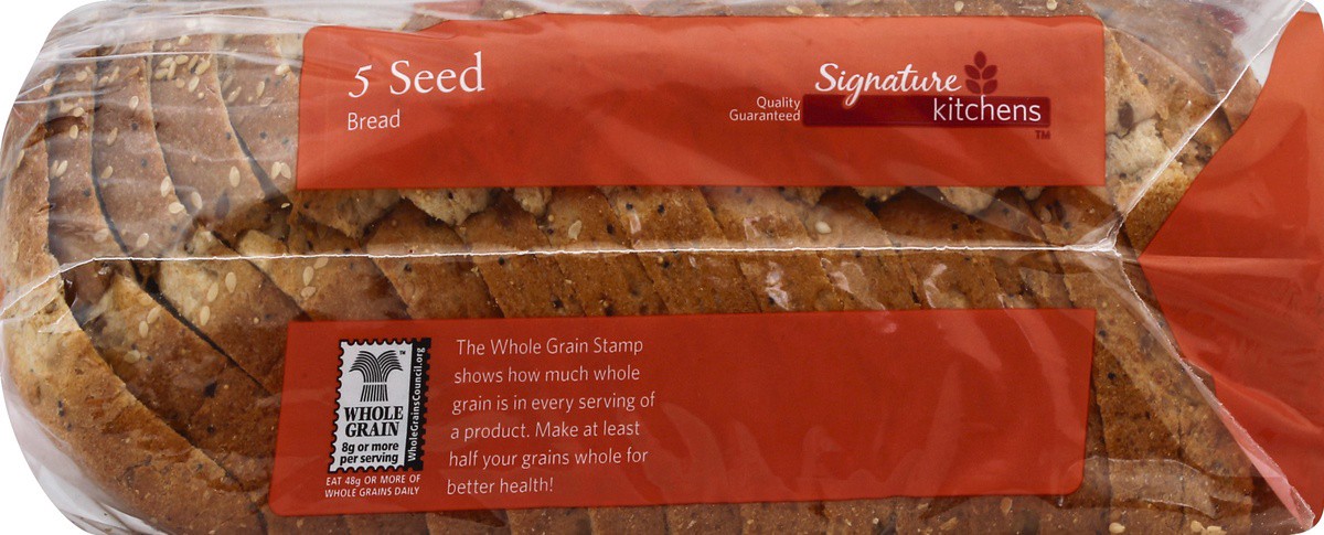 slide 3 of 5, Signature Kitchens Bread 5 Seed, 24 oz