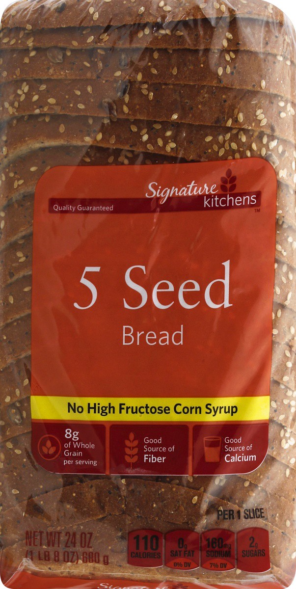 slide 4 of 5, Signature Kitchens Bread 5 Seed, 24 oz