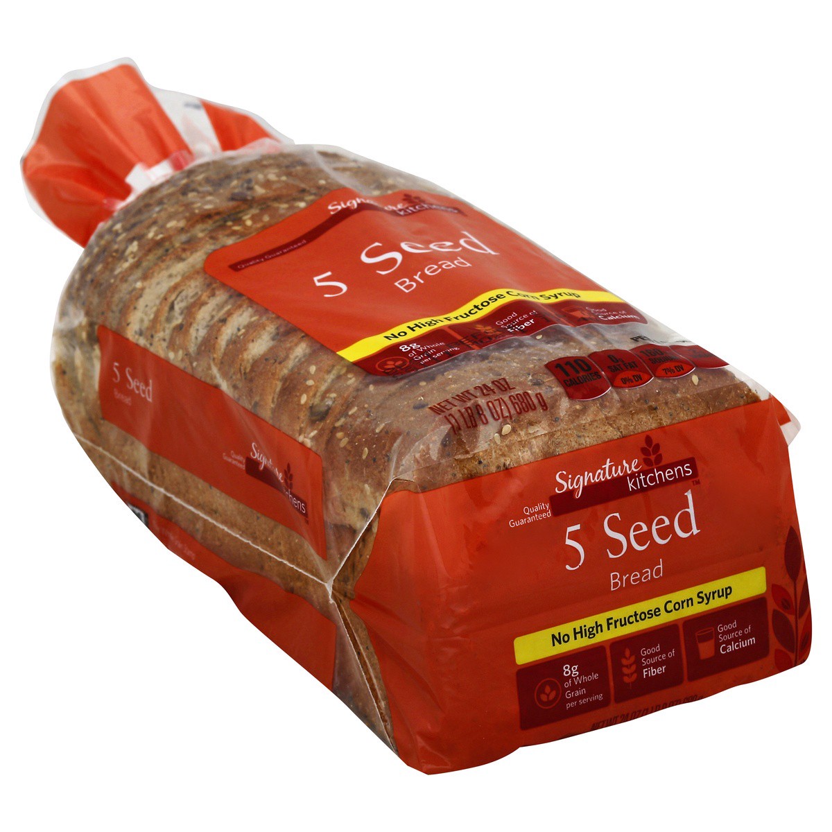 slide 1 of 5, Signature Kitchens Bread 5 Seed, 24 oz