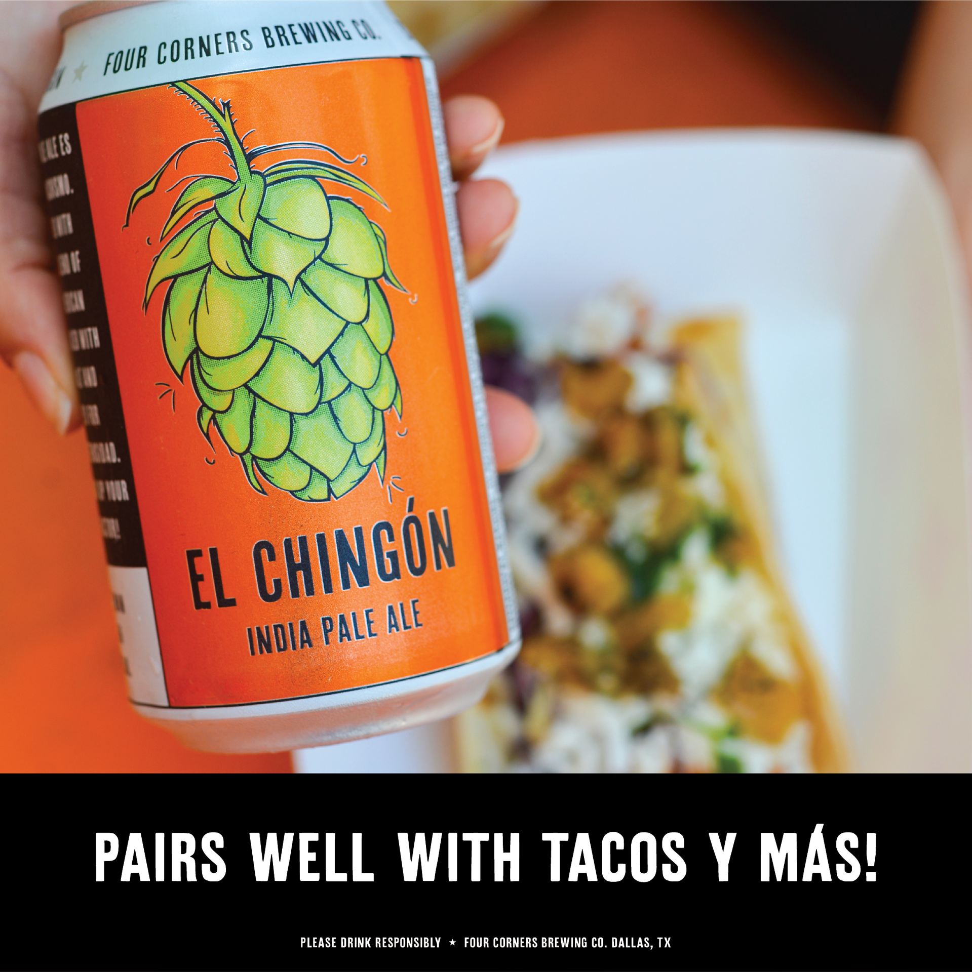 slide 5 of 5, Four Corners El Chingon IPA Craft Beer, 19.2 fl oz Can, 7.3% ABV, 19.20 fl oz