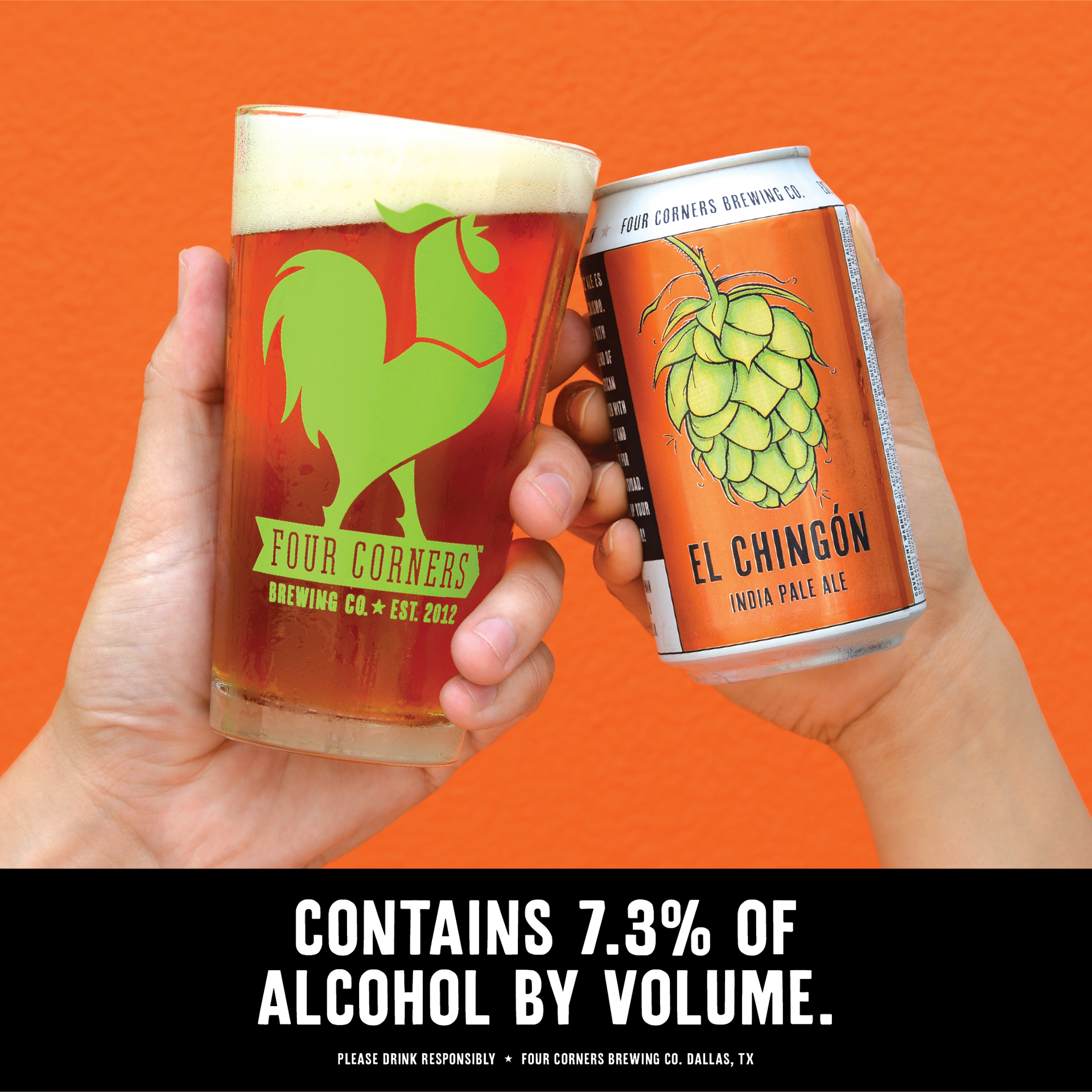 slide 4 of 5, Four Corners El Chingon IPA Craft Beer, 19.2 fl oz Can, 7.3% ABV, 19.20 fl oz