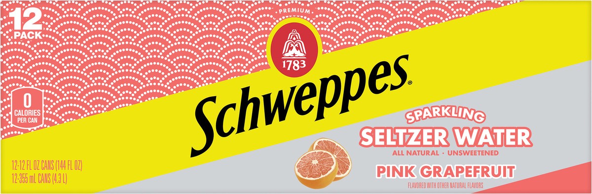 slide 4 of 7, Schweppes Pink Grapefruit Sparkling Seltzer Water- 12 ct, 12 ct