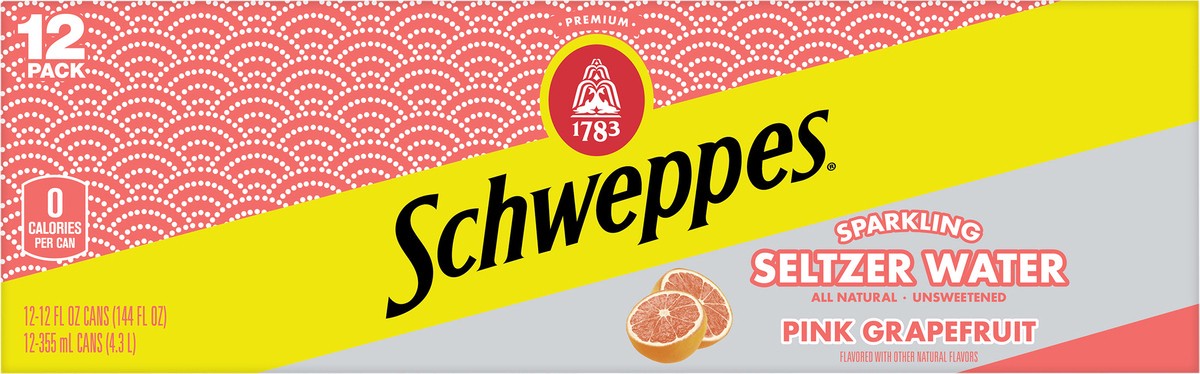 slide 5 of 7, Schweppes Pink Grapefruit Sparkling Seltzer Water- 12 ct, 12 ct