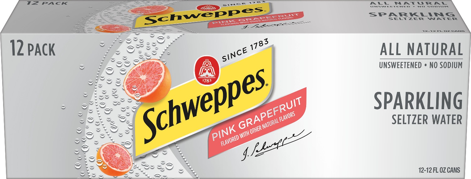 Schweppes Pink Grapefruit Sparkling Seltzer Water 12 ct; 12 fl oz Shipt