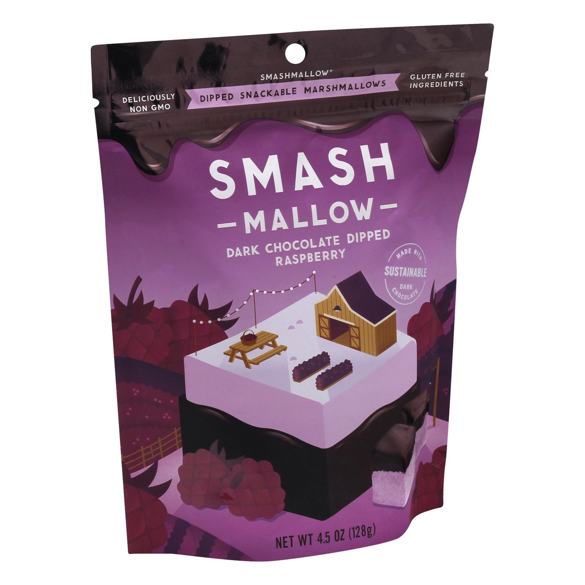 slide 10 of 12, SmashMallow Dark Chocolate Dipped Raspberry Snackable Marshmallows 4.5 oz, 4.5 oz