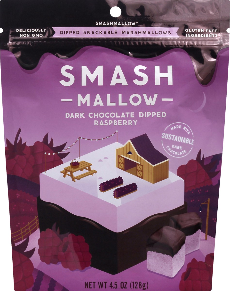 slide 7 of 12, SmashMallow Dark Chocolate Dipped Raspberry Snackable Marshmallows 4.5 oz, 4.5 oz