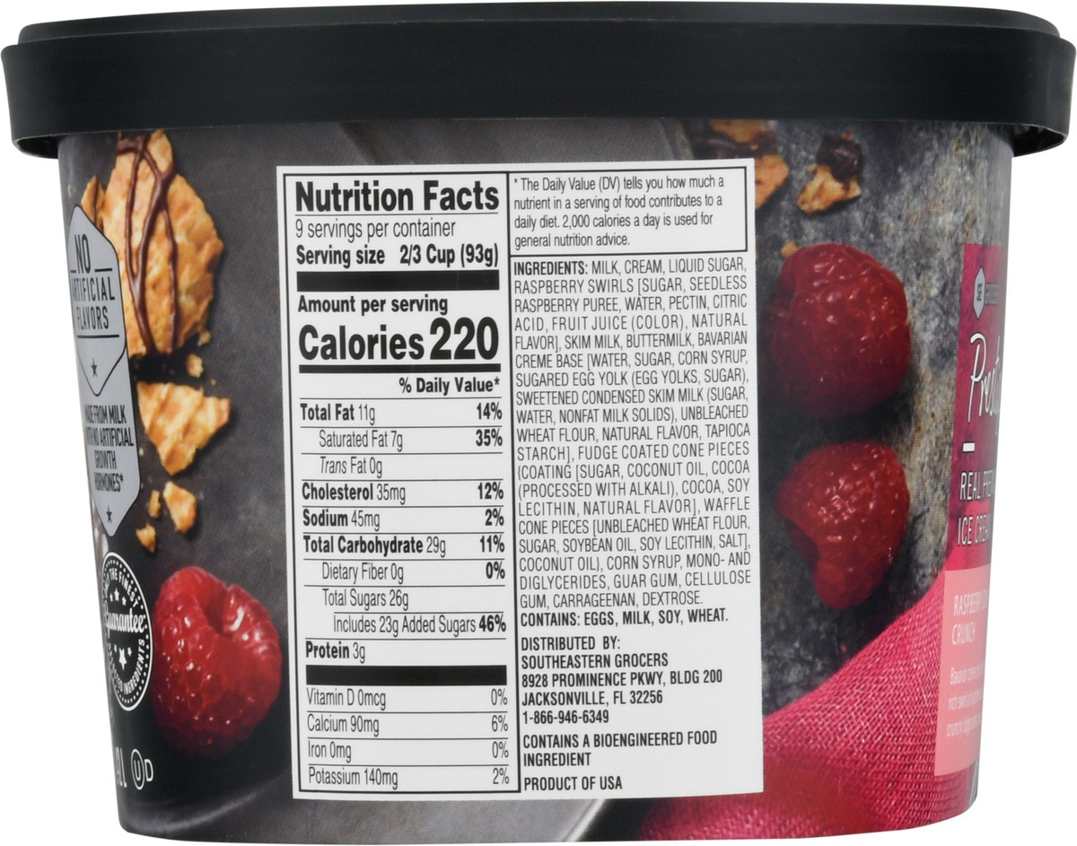 slide 7 of 9, SE Grocers Prestige Real Premium Ice Cream - Raspberry Cone Crunch, 48 fl oz