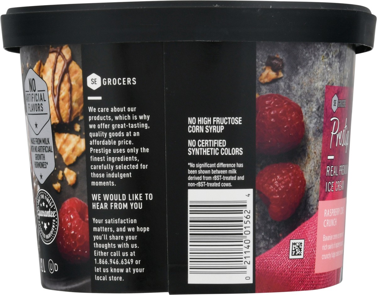slide 8 of 9, SE Grocers Prestige Real Premium Ice Cream - Raspberry Cone Crunch, 48 fl oz