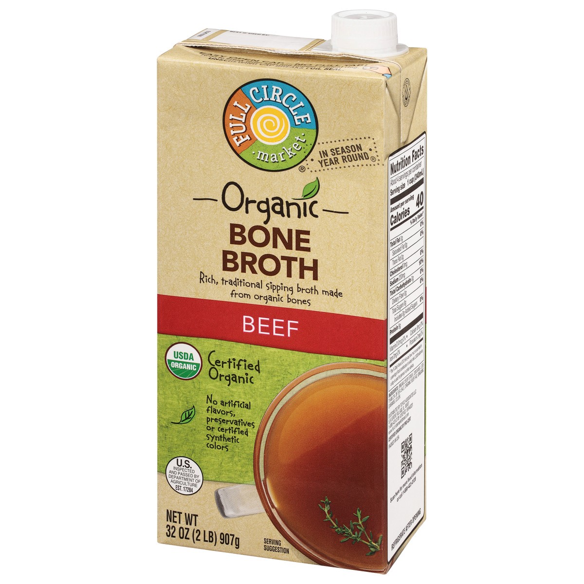 slide 9 of 11, Full Circle Market Organic Beef Bone Broth 32 oz, 32 oz