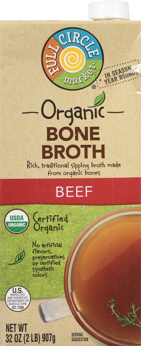 slide 2 of 11, Full Circle Market Organic Beef Bone Broth 32 oz, 32 oz