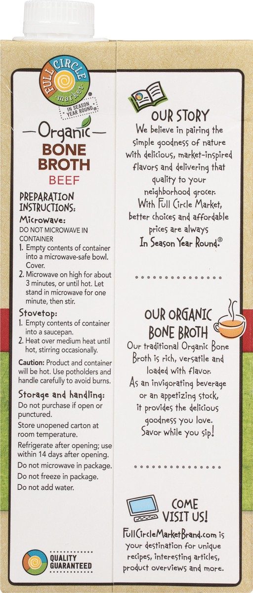 slide 4 of 11, Full Circle Market Organic Beef Bone Broth 32 oz, 32 oz