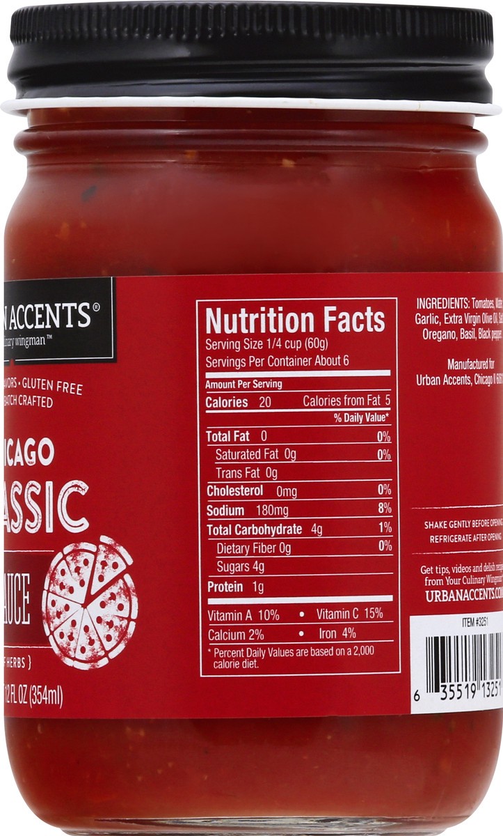 slide 13 of 13, Urban Accents Mild Chicago Classic Pizza Sauce 12 oz, 12 oz