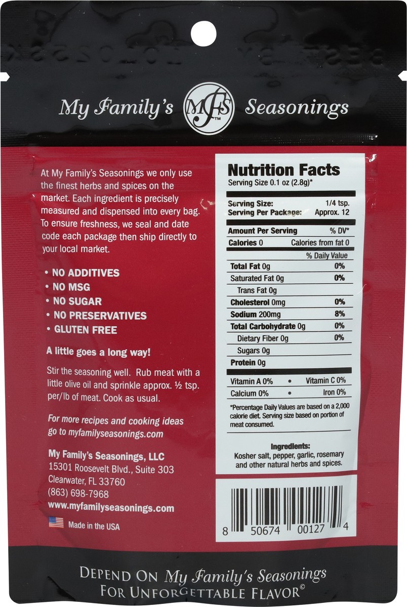 slide 2 of 9, My Family's Seasonings Steak Seasoning 1.8 oz, 1.8 oz