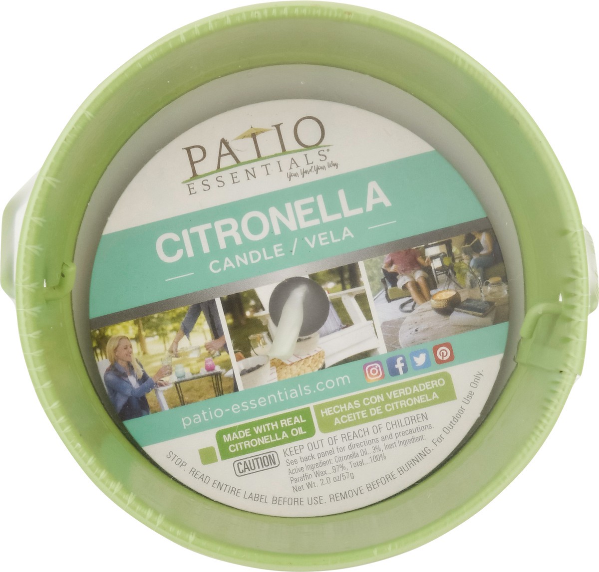 slide 6 of 9, Patio Essentials Citronella Candle 2.0 oz, 2 oz