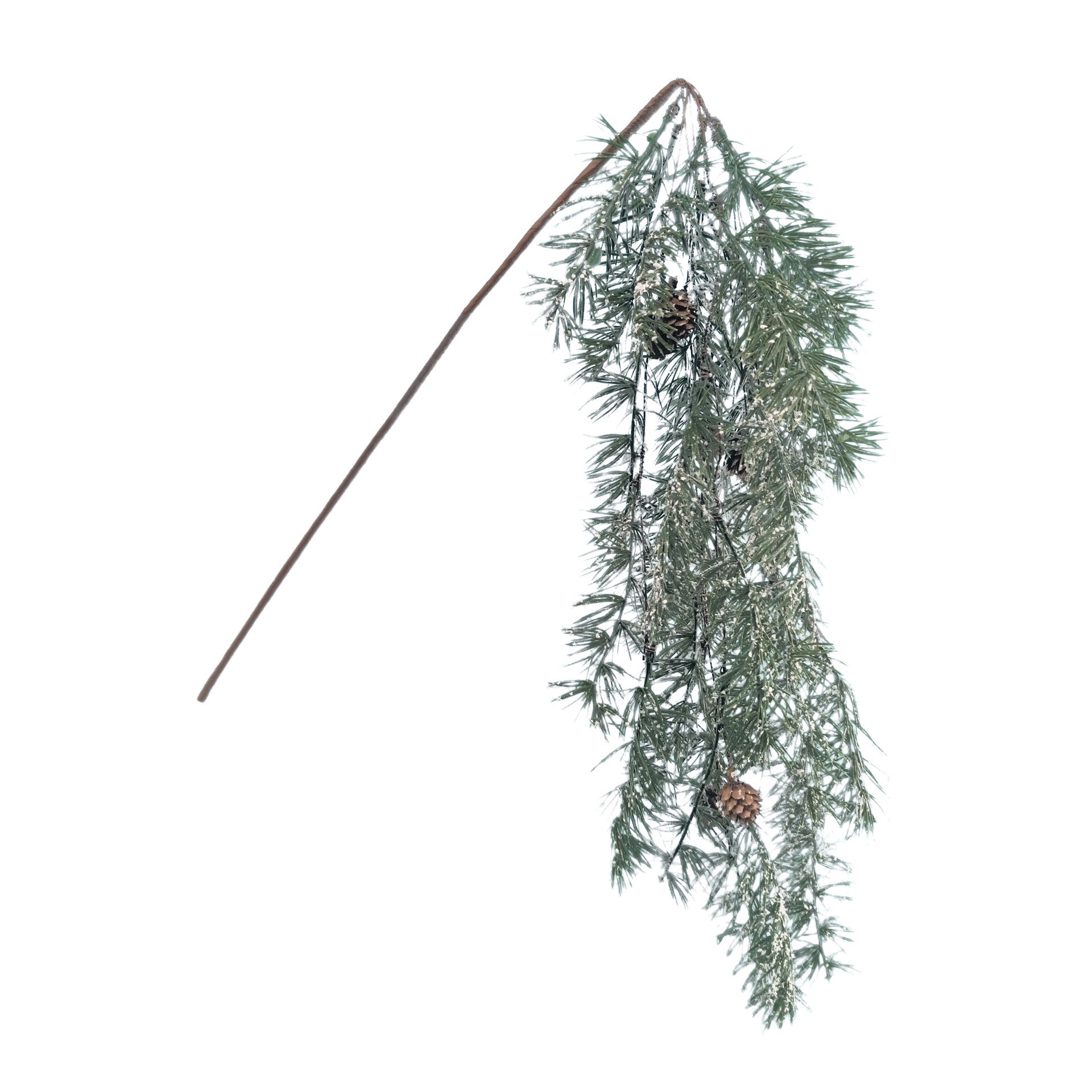 slide 2 of 3, 39" Hanging Snowy Greenery & Pinecone Stem By Ashland, 39 in