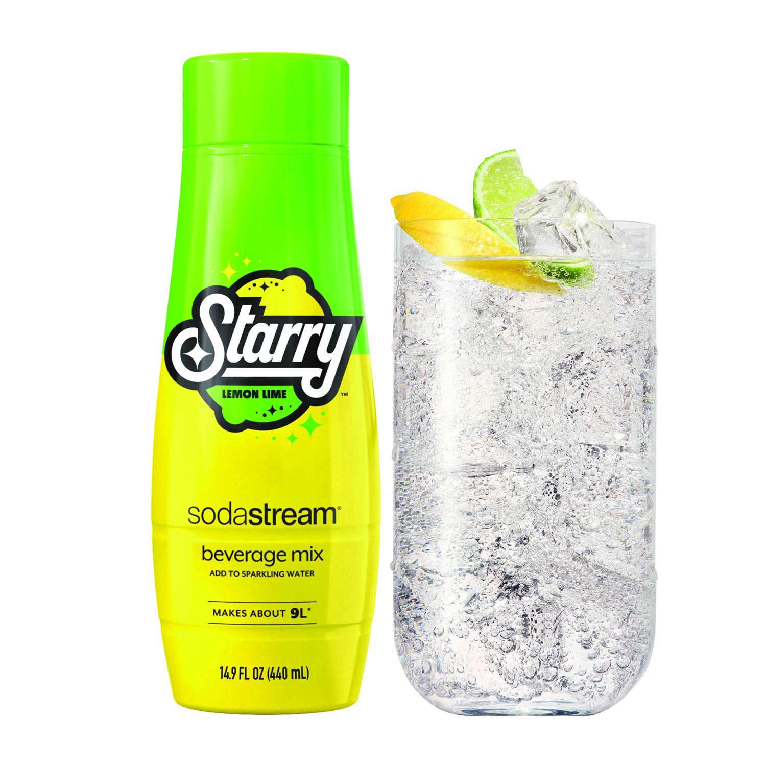 slide 13 of 16, Starry Sodastream Starry Beverage Mix Lemon Lime 14.9 Fl Oz, 14.90 fl oz