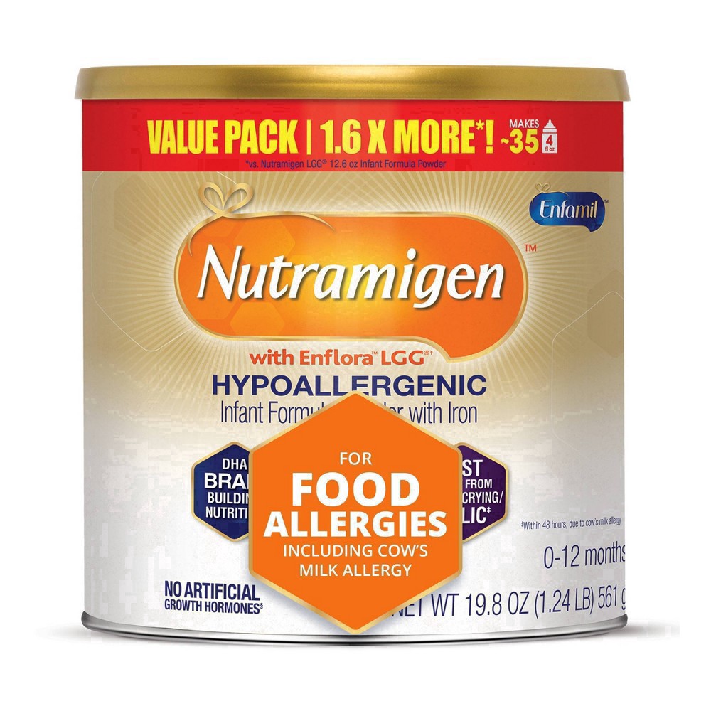 slide 19 of 62, Nutramigen Enfamil Nutramigen Infant Formula, Hypoallergenic and Lactose Free Formula with Enflora LGG, Fast Relief from Severe Crying and Colic, Powder Can, 19.8 Oz, 19.8 oz