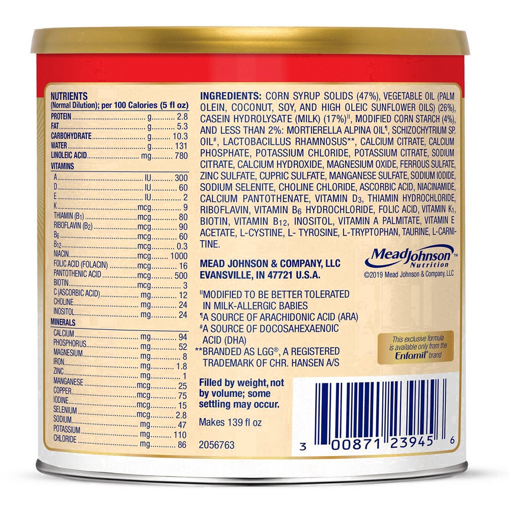 slide 18 of 62, Nutramigen Enfamil Nutramigen Infant Formula, Hypoallergenic and Lactose Free Formula with Enflora LGG, Fast Relief from Severe Crying and Colic, Powder Can, 19.8 Oz, 19.8 oz