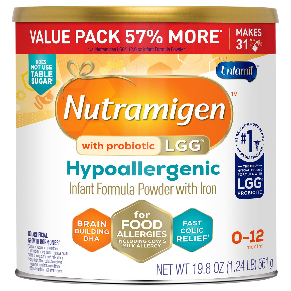 slide 1 of 62, Nutramigen with Probiotic LGG Hypoallergenic Powder Baby Formula 19.8 Oz, 19.8 oz