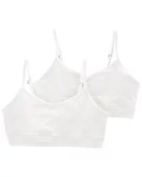 Carter's Kid 2-Pack Bralettes - White, Size 10-12
