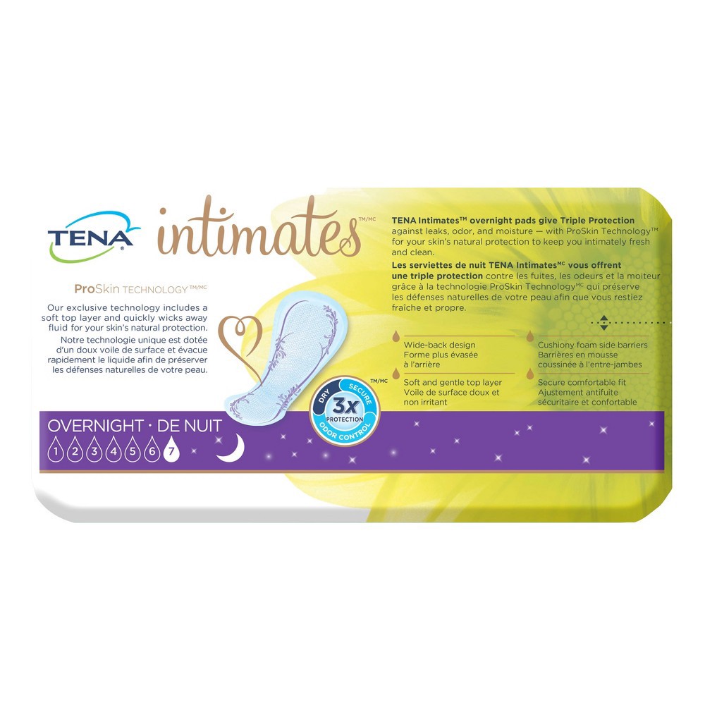slide 3 of 5, Tena Sensitive Care Overnight Absorbency Incontinence/Bladder Control Pad with Lie Down Protection, 28 Count, 28 ct