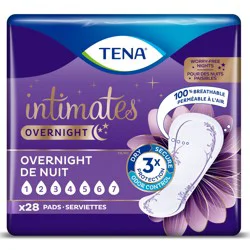 Tena Women's Overnight Absorbency Incontinence Pads for Bladder Control & Postpartum - Sensitive Care, 28 Count