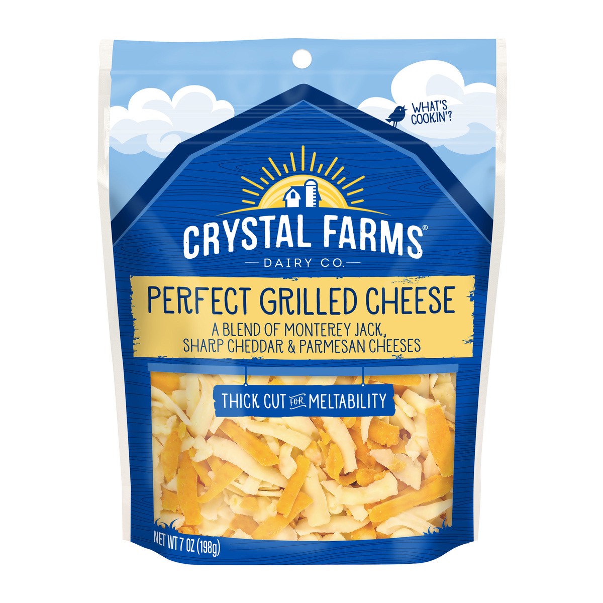 slide 1 of 8, Crystal Farms Cheese, Perfect Grilled, Thick Cut, 7 oz