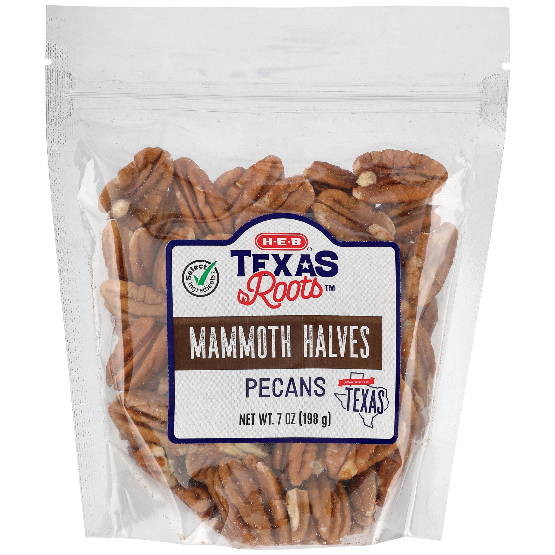 slide 1 of 1, H-E-B Texas Roots Mammoth Pecan Halves, 7 oz