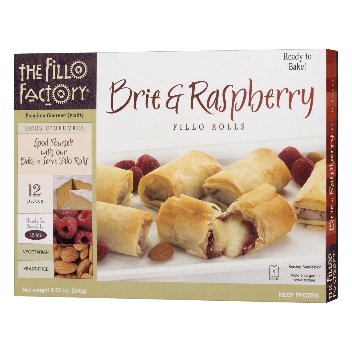 slide 2 of 11, The Fillo Factory Fillo Rolls, Brie & Raspberry, 8.75 oz