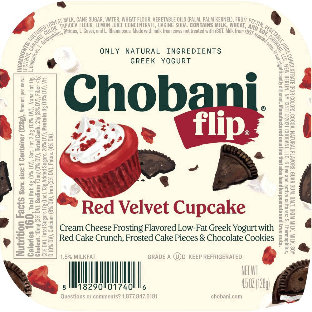 slide 16 of 69, Chobani Flip Low-Fat Red Velvet Cupcake Greek Yogurt 4.5oz, 4.5 oz