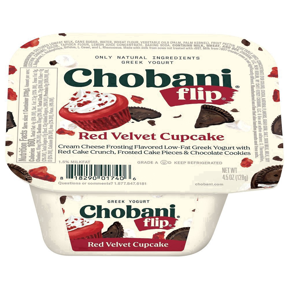 slide 3 of 69, Chobani Flip Low-Fat Red Velvet Cupcake Greek Yogurt 4.5oz, 4.5 oz