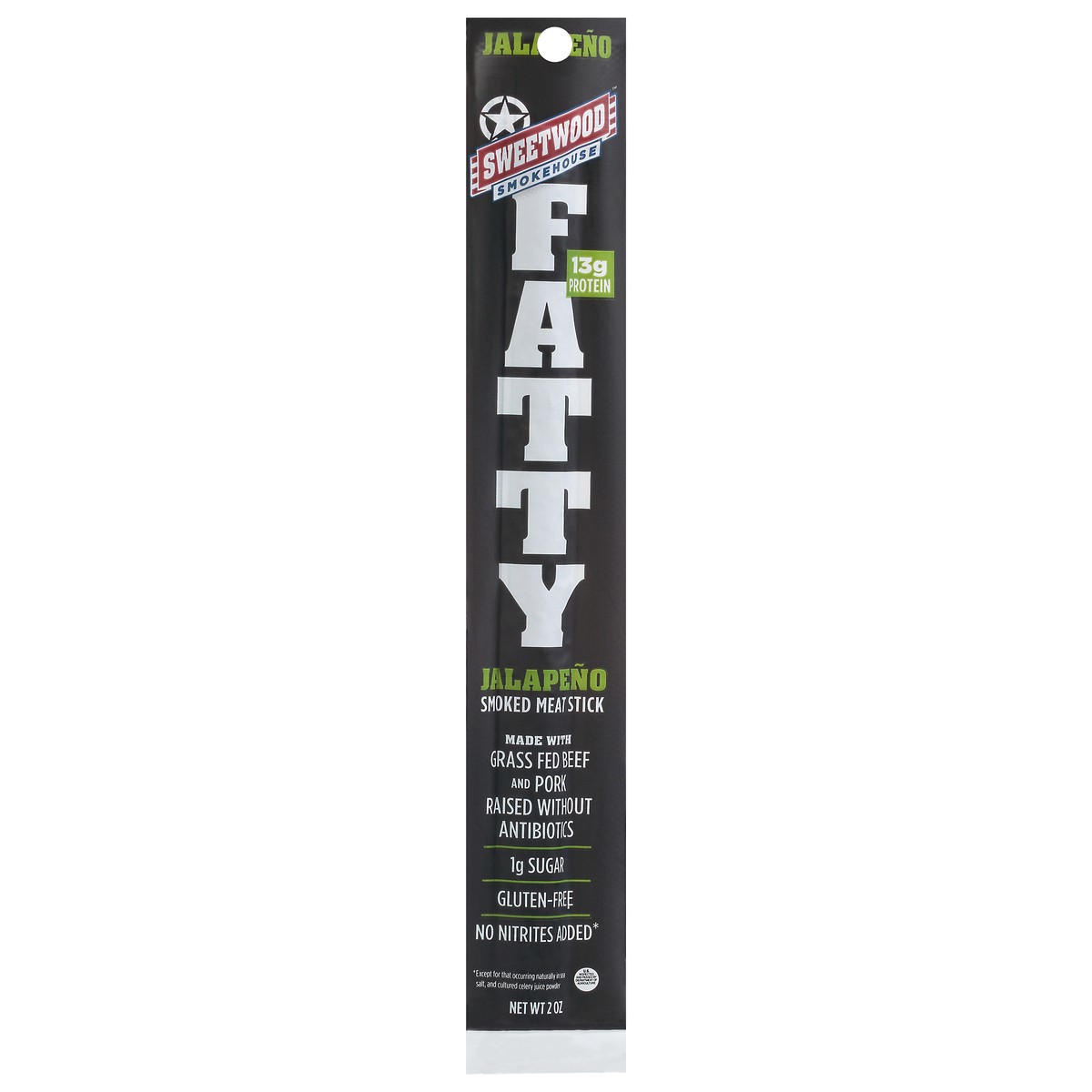 slide 2 of 9, Sweetwood Smokehouse Fatty Jalapeno Smoked Meat Stick 2 oz, 2 oz