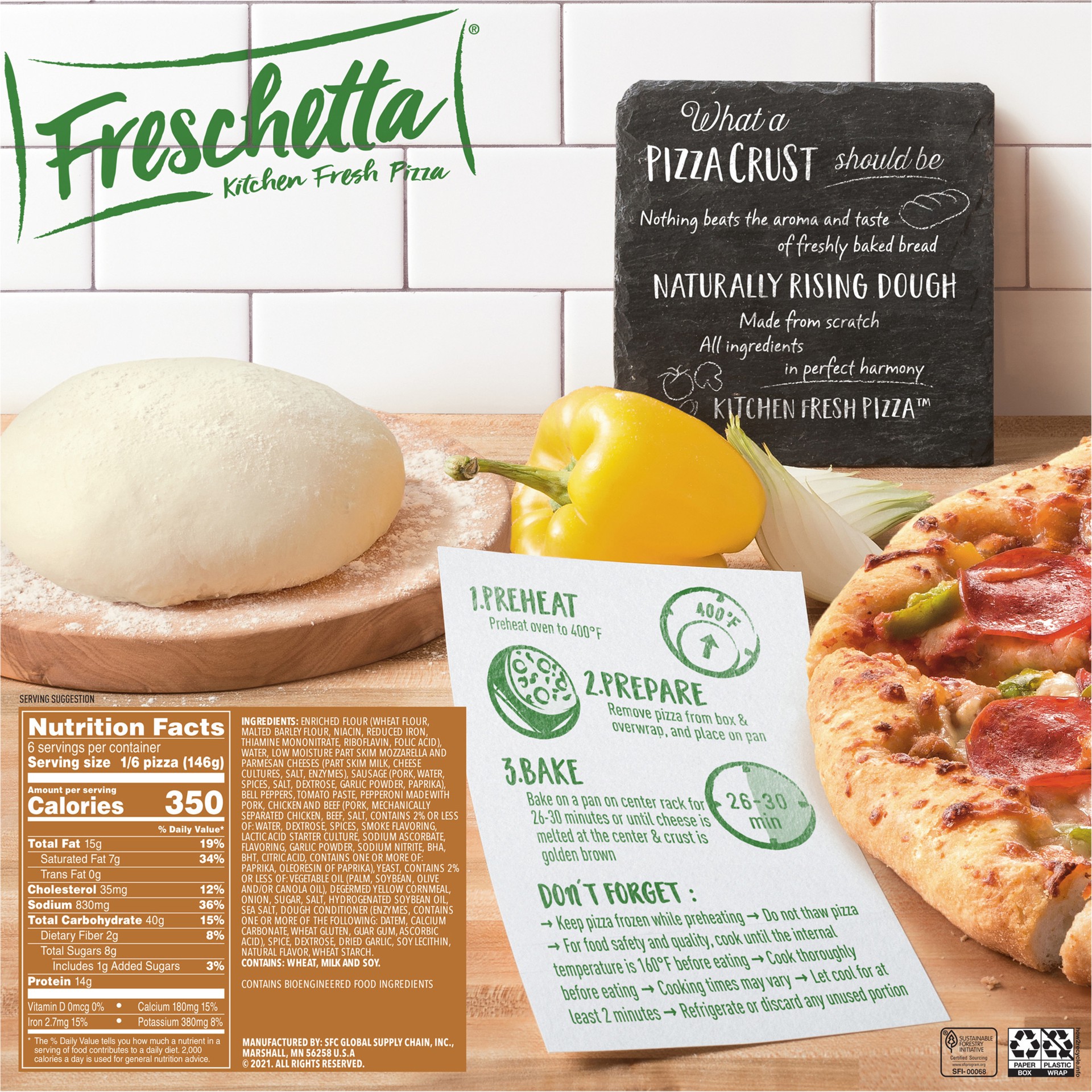 slide 2 of 5, Freschetta Classic Supreme Naturally Rising Crust Frozen Pizza, 30.88 oz