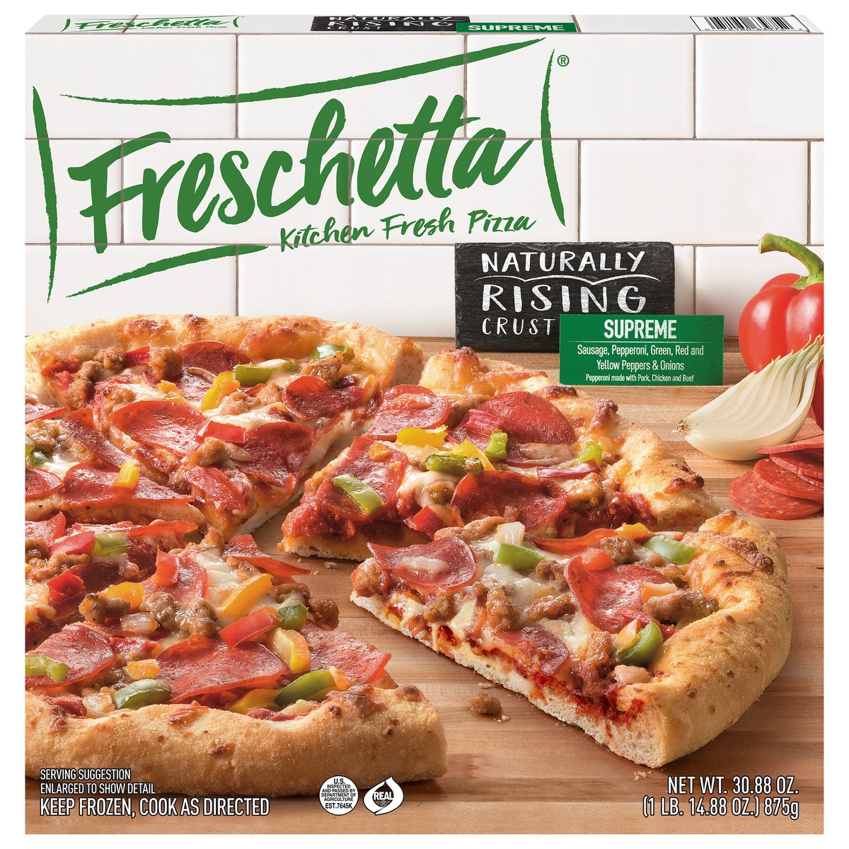 slide 1 of 9, Freschetta Naturally Rising Crust Pizza, Classic Supreme, 30.88 oz