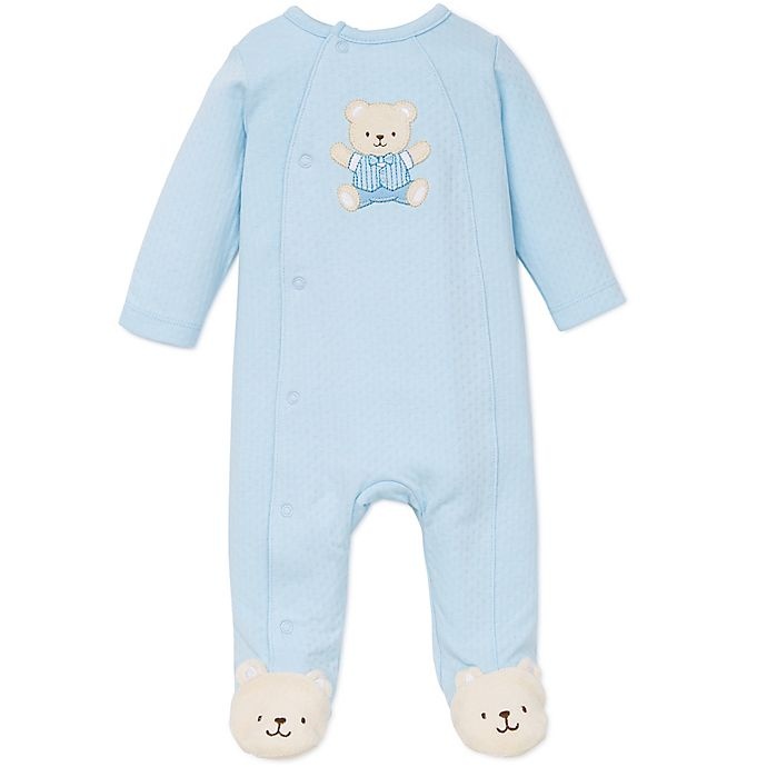 slide 1 of 1, Little Me Newborn Cute Bear Footie - Blue, 1 ct