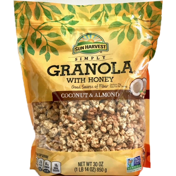 slide 1 of 1, Sun Harvest Coconut Almond Granola, 30 oz