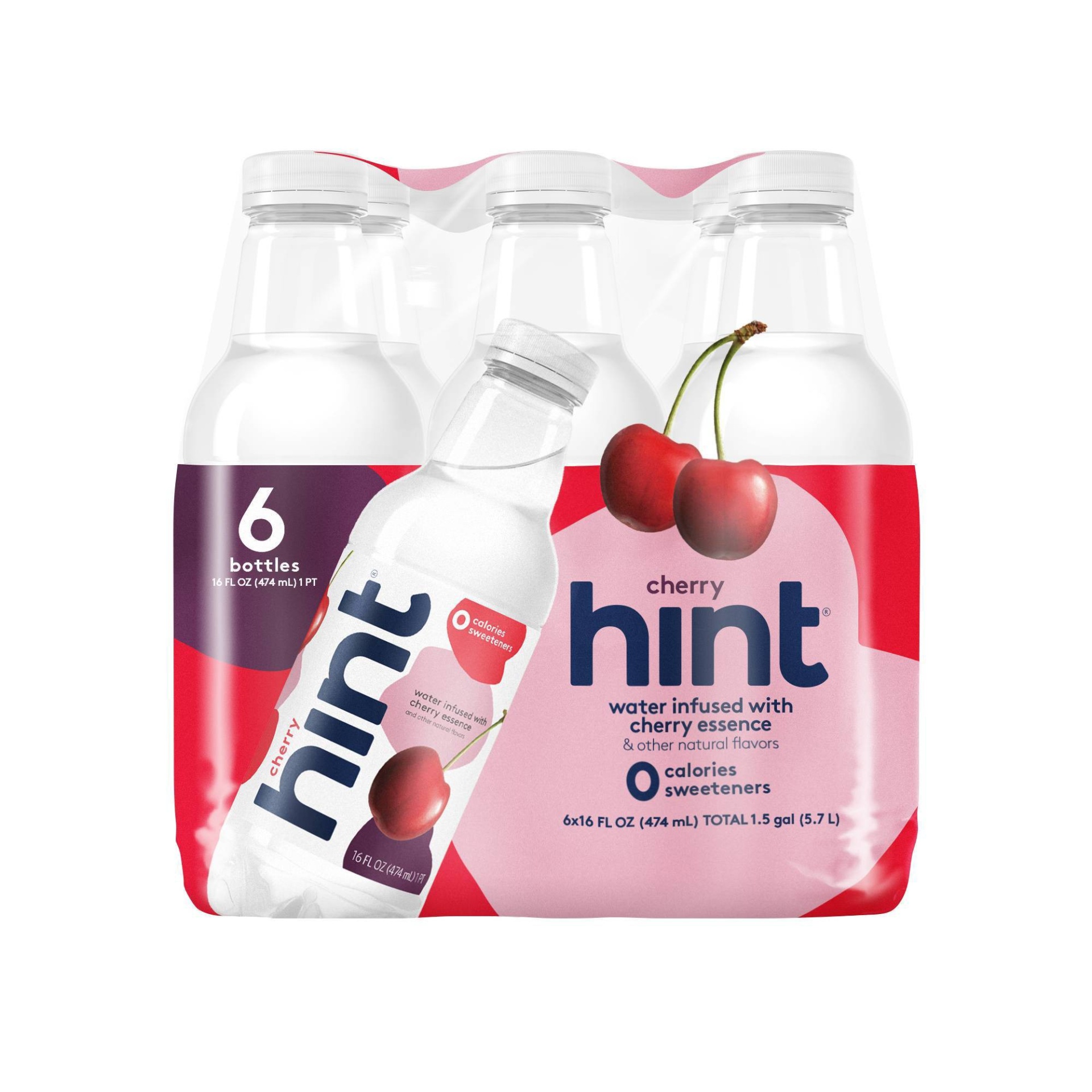 slide 1 of 4, hint Cherry Infused Water, 6 ct; 16 fl oz