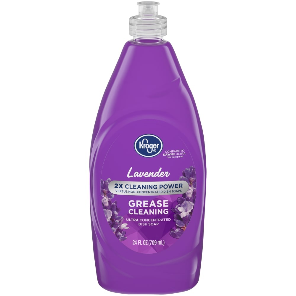 slide 1 of 1, Kroger Lavender Ultra Concentrated Grease Cleaning Liquid Dish Soap, 22 fl oz