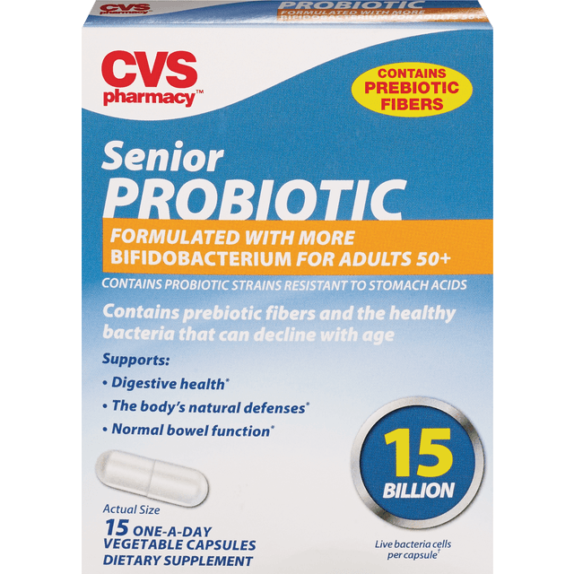 slide 1 of 1, CVS Health Senior Probiotic Capsules, 15 ct