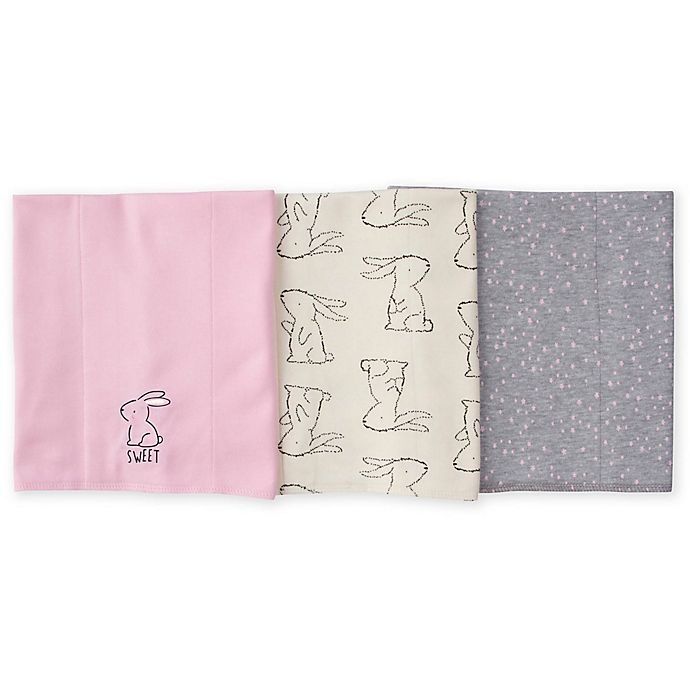 slide 1 of 1, Gerber Knit Animal Burp Cloths - Pink, 3 ct