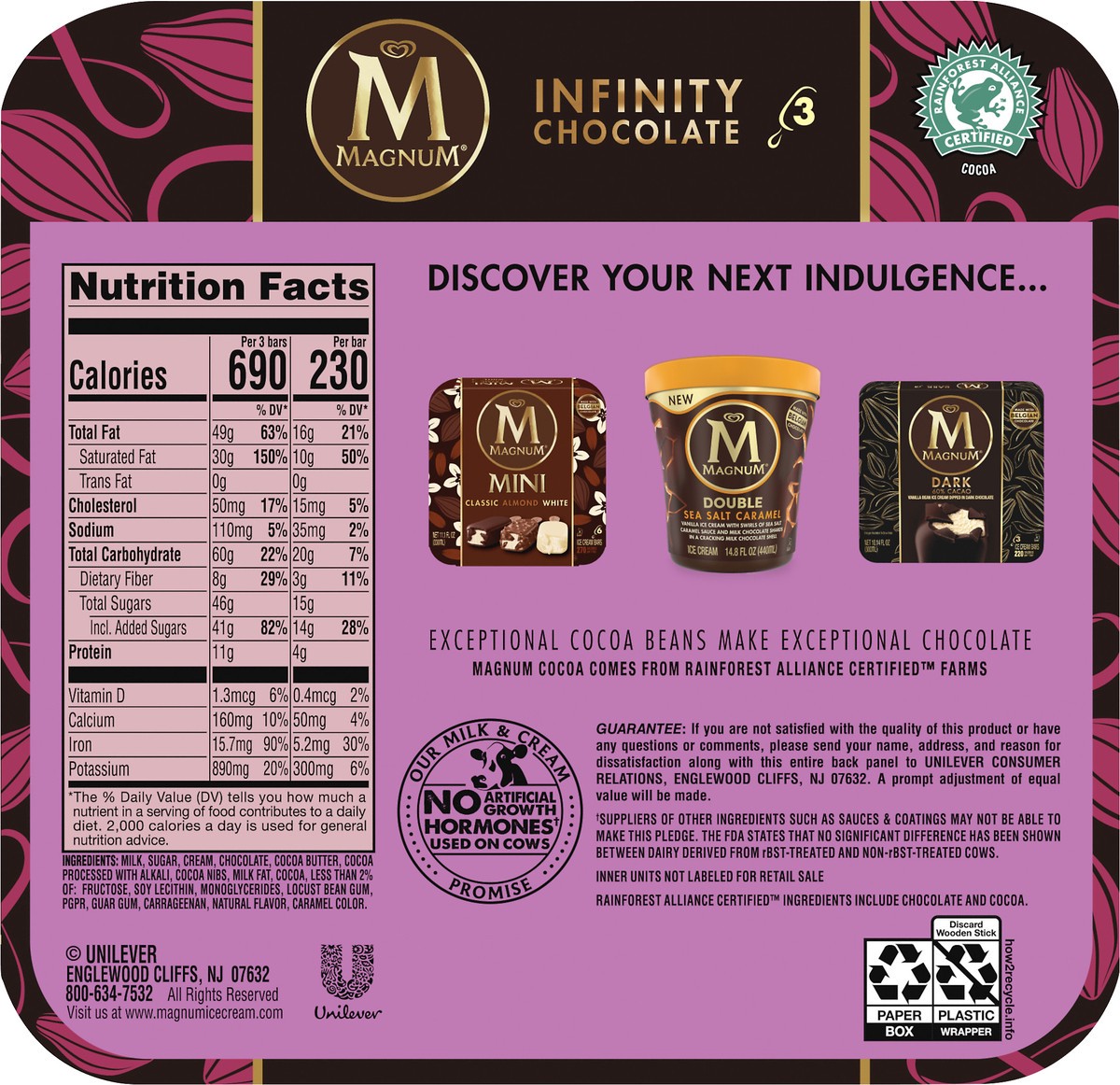 slide 4 of 4, Magnum Ice Cream Bars Infinity Chocolate, 9.12 oz, 3 Count , 3 ct