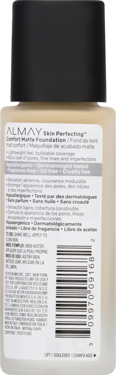 slide 5 of 9, Almay Skin Perfecting Neutral Buff 110 Comfort Matte Foundation 1 oz, 1 oz