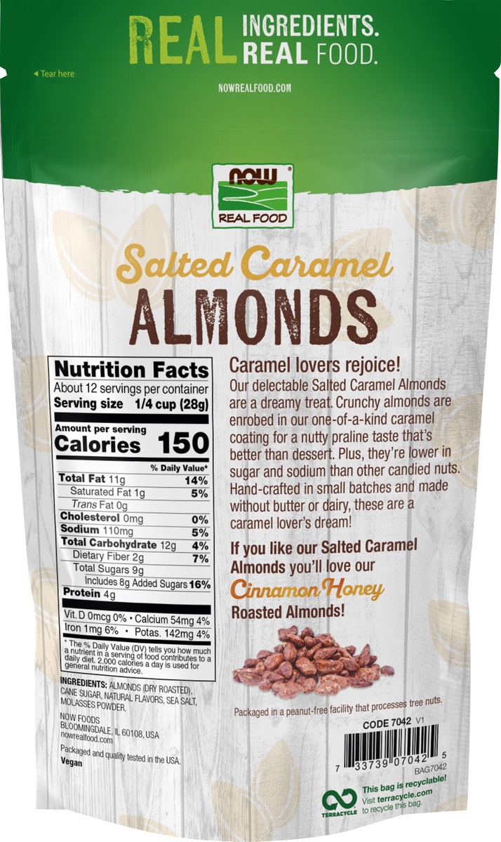 slide 8 of 8, NOW Natural Foods Almonds, Salted Caramel - 12 oz., 12 oz