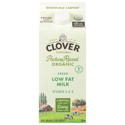 Clover Sonoma 1% Low Fat Organic Milk 0.5 gal