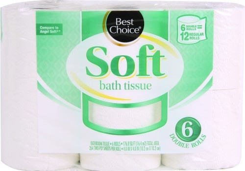 slide 1 of 1, Best Choice Soft Double Roll Bath Tissue, 6 ct