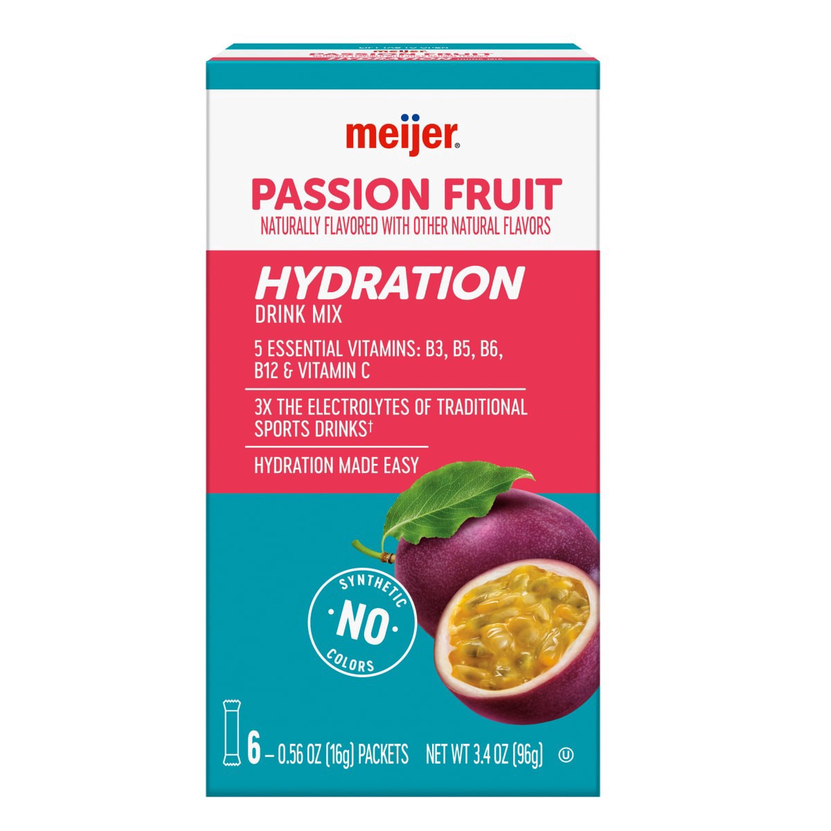 slide 1 of 29, Meijer Passion Fruit Hydration Drink Mix - 6 ct, 6 ct