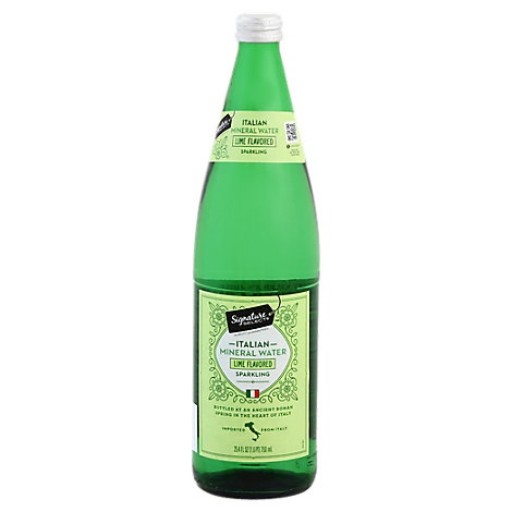 slide 1 of 1, Signature Select Sparkling Water Italian Mineral Lime, 25.4 fl oz