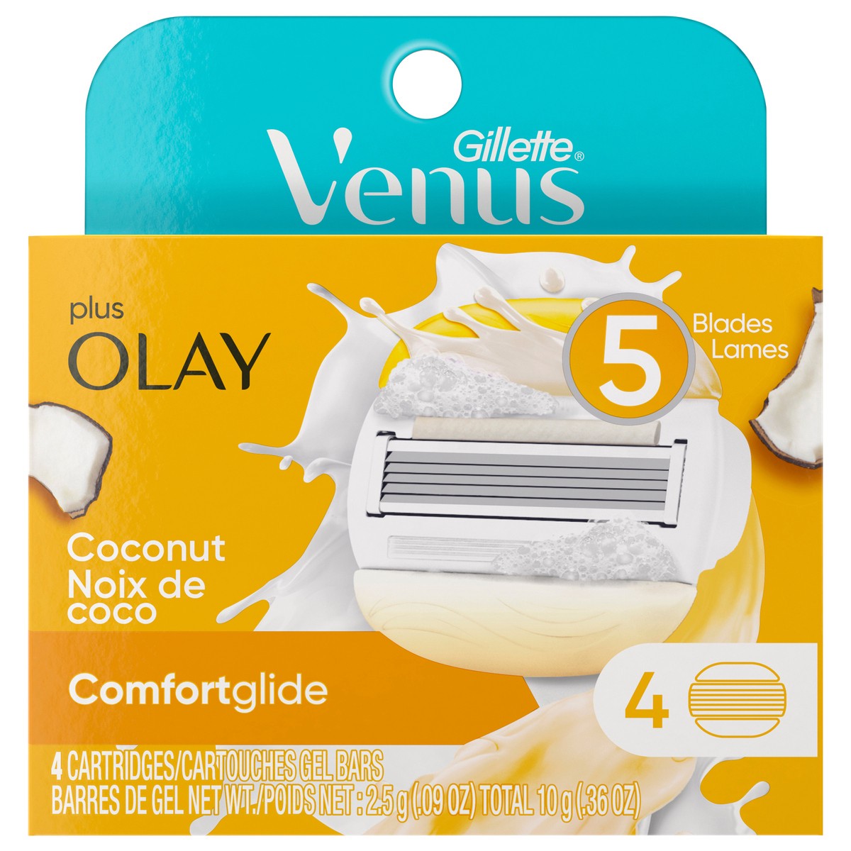 slide 1 of 116, Gillette Venus ComfortGlide plus Olay Coconut Women's Razor Blade Refills, 4 Count, 4 ct